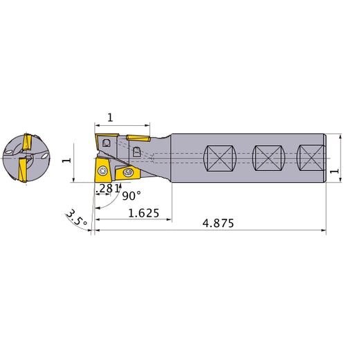 AQXUR164WA16S INDEXABLE ENDMILL