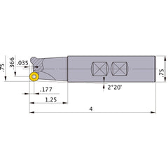 BRP4UNR121W12 INDEXABLE ENDMILL