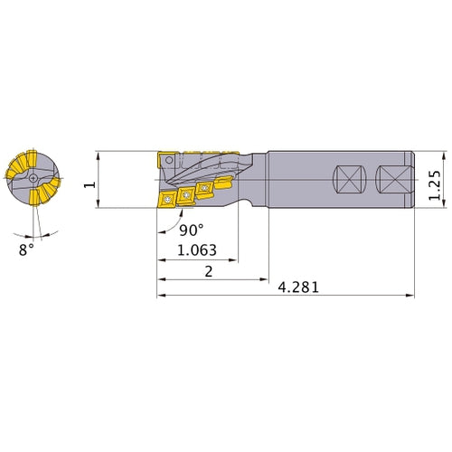 LER1606W20 INDEXABLE ENDMILL
