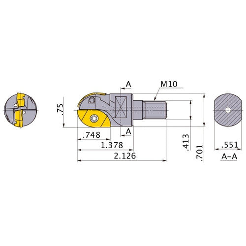 SRM212AM10S35 INDEXABLE END MILL
