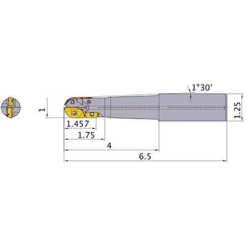 SRM216SAL4 INDEXABLE ENDMILL