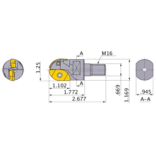 SRM220AM16S45 INDEXABLE END MILL