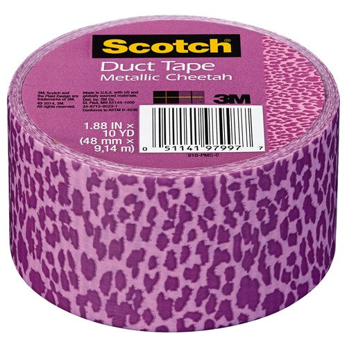 1.88 in × 10 yd Scotch(R) Duct Tape 910-PMC-C Purple Metallic Cheeta Alt Mfg # 97997 - Eagle Tool & Supply