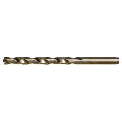 B RHS / RHC HSS-CO 8% (M42) 135 Degree Split Point Cobalt Heavy Duty Jobber Length Drill - Straw / Gold Oxide - Exact Industrial Supply