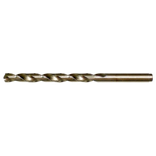 C RHS / RHC HSS-CO 8% (M42) 135 Degree Split Point Cobalt Heavy Duty Jobber Length Drill - Straw / Gold Oxide - Exact Industrial Supply