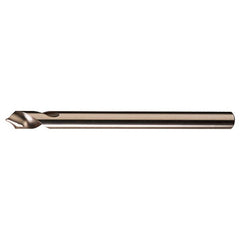 3/4″ × 8″ OAL 90 Degree HSSCoPM Radial NC Spotting Drills Gold-Black Oxide - Exact Industrial Supply
