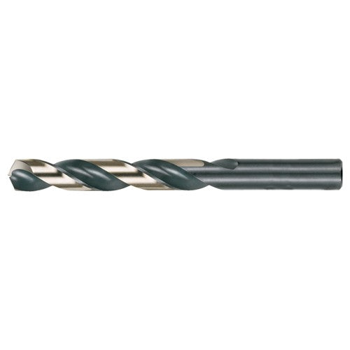 U RHS / RHC HSS 135 Degree Split Point Heavy Duty Jobber Length Drill - Black & Gold - Exact Industrial Supply