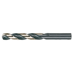 Y RHS / RHC HSS 135 Degree Split Point Heavy Duty Jobber Length Drill - Black & Gold - Exact Industrial Supply