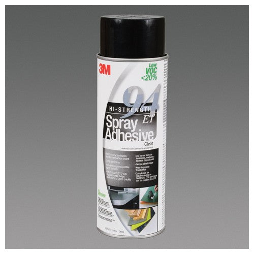 3M Hi-Strength Spray Adhesive 94 ET Low VOC <20% Clear 24 fl oz Can (Net Wt 19.8 oz) - Eagle Tool & Supply