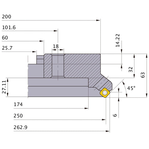 ‎ASX445-250C14R MILL