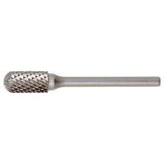 SC-53 Double Cut Solid Carbide Bur-Cylindrical with Ball Nose - Exact Industrial Supply