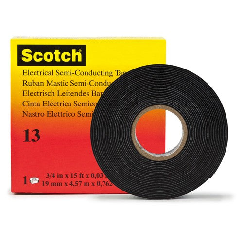 Scotch Electrical Semi-Conducting Tape 13 3/4″ × 15 ft Printed Black - Eagle Tool & Supply