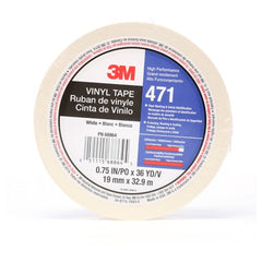 3M Vinyl Tape 471 White 3/4″ × 36 yd 5.2 mil Individually Wrapped Conveniently Packaged - Eagle Tool & Supply