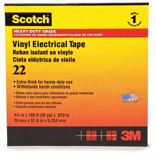 Scotch Vinyl Electrical Tape 22 1″ × 36 yd Black - Eagle Tool & Supply