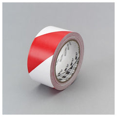 3M Safety Stripe Vinyl Tape 767 Red/White 2″ × 36 yd 5 mil Individually Wrapped Conveniently Packaged - Eagle Tool & Supply