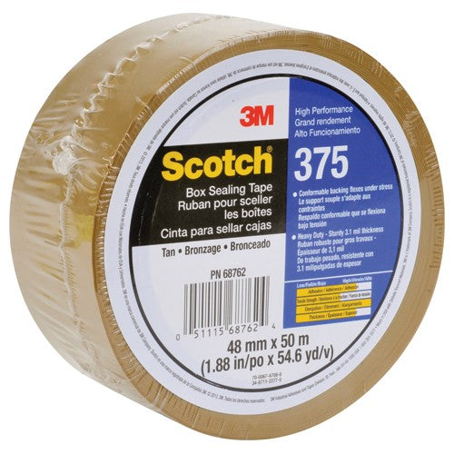 Scotch Box Sealing Tape 375 Tan 48 mm × 50 m - Eagle Tool & Supply