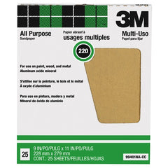 3M Aluminum Oxide Sandpaper 99401NA-M 9″ × 11″ 220 grit - Eagle Tool & Supply