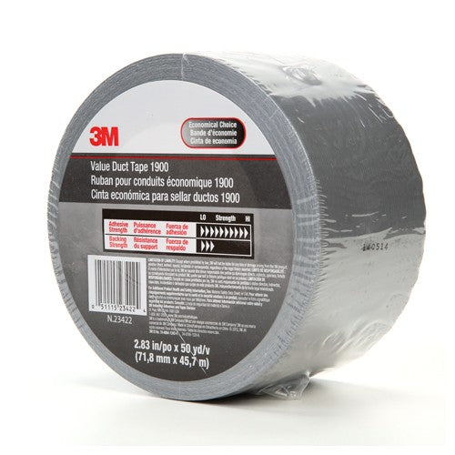 3M Value Duct Tape 1900 Silver 2.83″ × 50 yd 5.8 mil - Eagle Tool & Supply