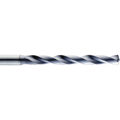 #29 Dia. × 0.2362″ Shank × 28 mm Flute Length × 66 mm OAL, 5xD, 140°, TA, 2 Flute, Coolant Thru, Round Solid Carbide Drill - Exact Industrial Supply