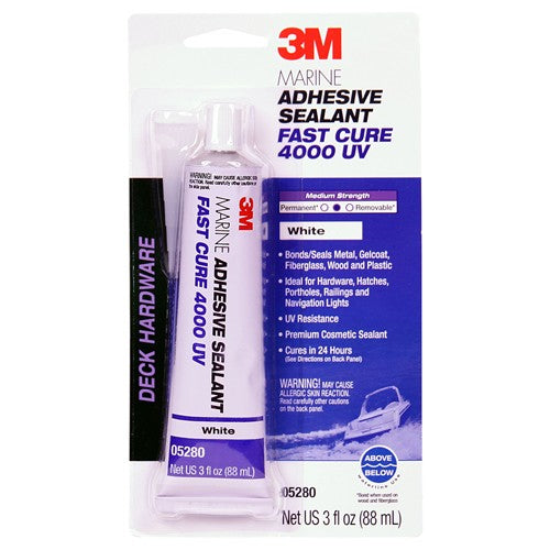 3M Marine Adhesive Sealant 4000 UV Pn05280 White 3 oz Tube - Eagle Tool & Supply