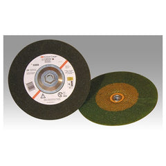 3M Green Corps Depressed Center Wheel 24 Grit 4″ × 1/4″ × 3/8″ 10 - Eagle Tool & Supply