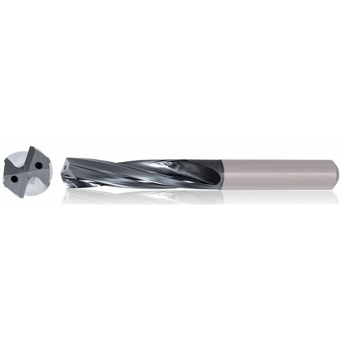 5/32″ Dia. × 6 mm Shank × 36 mm Flute Length × 74 mm OAL, 5xD, TiAlCN, 2 Flute, Coolant Thru, h6, Cylindrical, Solid Carbide Drill Series/List #5613 - Exact Industrial Supply