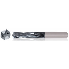 5/32″ Dia. × 6 mm Shank × 36 mm Flute Length × 74 mm OAL, 5xD, TiAlCN, 2 Flute, Coolant Thru, h6, Cylindrical, Solid Carbide Drill Series/List #5613 - Exact Industrial Supply