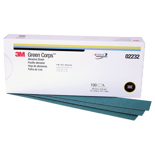 3M Green Corps Stikit Production Sheet 02232 2 3/4″ × 16 1/2″ 36 grade - Eagle Tool & Supply
