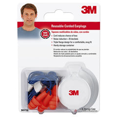 3M Corded Reusable Earplugs 90716H3-DC 3 pairs with case per pack 10 packs/case - Eagle Tool & Supply