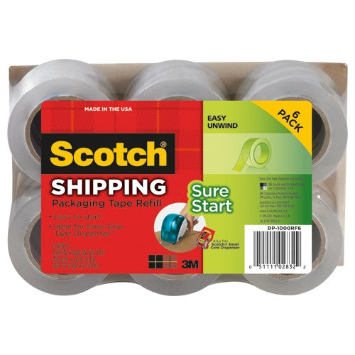 Scotch Sure Start Packaging Tape DP-1000RF6 1.88″ × 900″ (48 mm × 22 8 m) - Eagle Tool & Supply