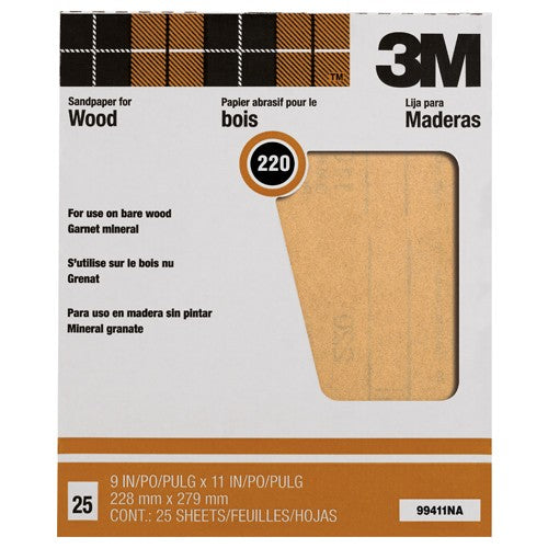 3M Garnet Sanding Sheets 99411NA 9″ × 11″ 220 grit - Eagle Tool & Supply