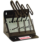 10 Piece - 3/32 - 3/8" T-Handle Style - 9'' Arm- Hex Key Set with Plain Grip in Stand - Eagle Tool & Supply