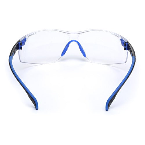 3M Solus 1000-Series Safety Glasses S1101SGAF Black/Blue Clear Scotchgard Anti-Fog Lens - Eagle Tool & Supply