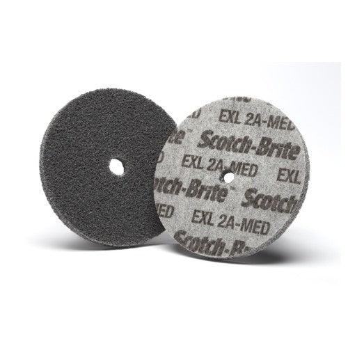 Scotch-Brite EXL Unitized Wheel XL-UW 2A Medium 3″ × 1/4″ × 1/4″ - Eagle Tool & Supply