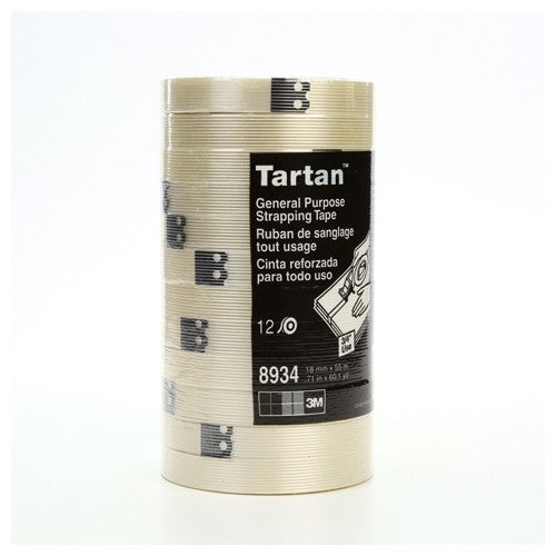 Tartan Filament Tape 8934 Clear 18 mm × 55 m 4 mil - Eagle Tool & Supply