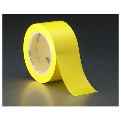 3M Vinyl Tape 471 Yellow 1/2″ × 36 yd 5.2 mil Heat Treated Individually Wrapped - Eagle Tool & Supply