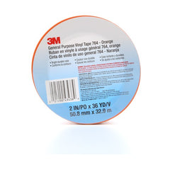 3M General Purpose Vinyl Tape 764 Orange 2″ × 36 yd 5 mil Individually Wrapped Conveniently Packaged - Eagle Tool & Supply