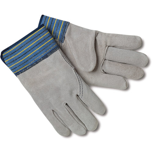 ‎Select Shoulder Leather Palm Gloves - Full Leather Back - 2-1/2″ Plasticized Safety Cuff - Size Medium - Eagle Tool & Supply