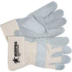 ‎Sidekick Gloves - Select Side Split Leather - White Back - 2-1/2″ Safety Cuff - Size Large - Eagle Tool & Supply