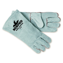 Welding Gloves - Gray Economy Shoulder Grade - Cotton Lined - Wing Thumb - Size Large - Eagle Tool & Supply