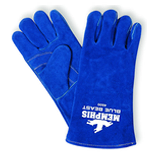 Blue Beast - Blue Side Leather Glove w/Reinforced Palm - Wing Thumb - Size XX-Large - Eagle Tool & Supply