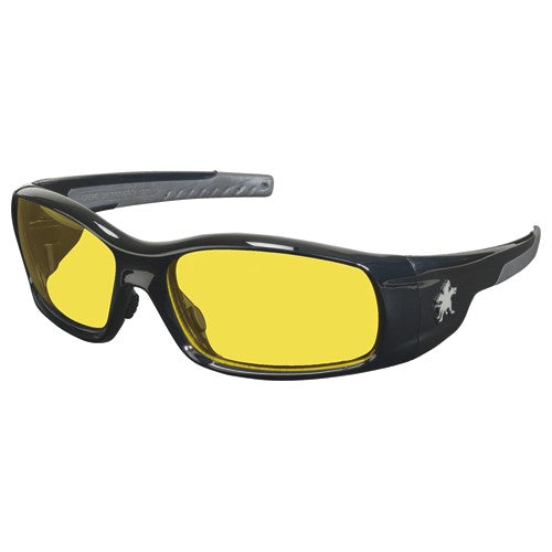 Safety Glasses - Black Frame-Amber Lens - SR1 Style - Eagle Tool & Supply