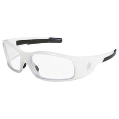 Safety Glasses - White Frame-Clear Lens - SR1 Style - Eagle Tool & Supply