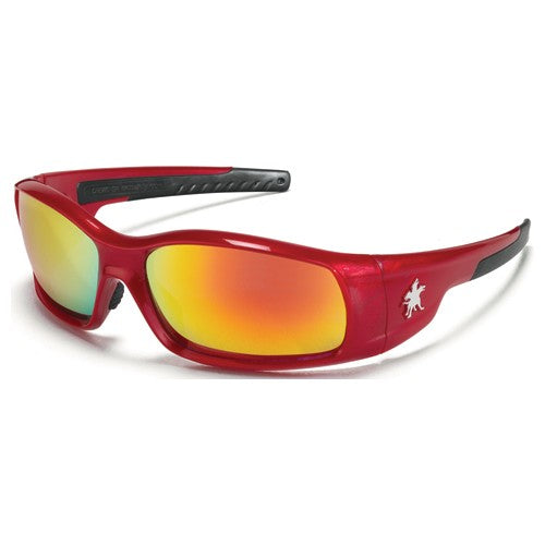 Safety Glasses - Fire Mirror Lens - Red Frame SR1 Style - Eagle Tool & Supply