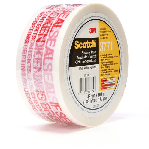 Scotch Printed Message Box Sealing Tape 3771 White 48 mm × 100 m - Eagle Tool & Supply