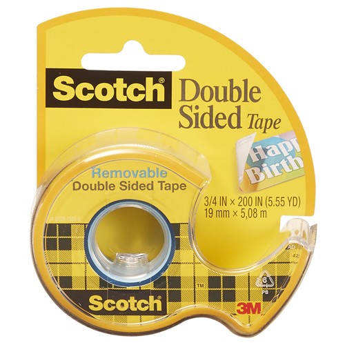 Scotch Removable Double Sided Tape 238 3/4″ × 200″ (19 mm × 5.08 m) - Eagle Tool & Supply