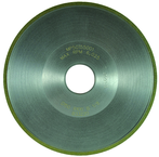 6 x 3/4 x 1-1/4'' - 1/8'' Abrasive Depth - 150 Grit - 45 Degree Angle Type 15V9 Diamond Dish Wheel - Eagle Tool & Supply