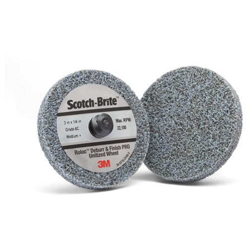 Scotch-Brite Roloc Deburr and Finish PRO Unitized Wheel TR 2″ × 1/4″ x NH 6C MED+ - Eagle Tool & Supply