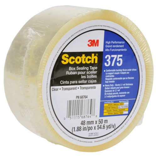 Scotch Box Sealing Tape 375 Clear 48 mm × 50 m - Eagle Tool & Supply