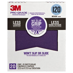 ‎3M Pro Grade Precision Faster Sanding Sanding Sheets 120 grit Medium 27120TRI-20 9″ × 11″ - Eagle Tool & Supply